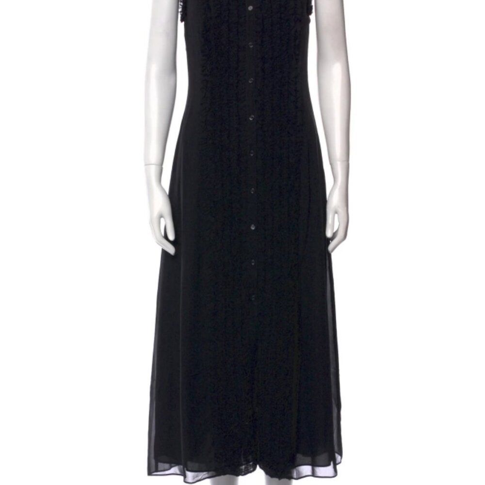 NWOT ULLA JOHNSON Silk Claudine Midi Dress in Noir XS $850 - Picture 7 of 9